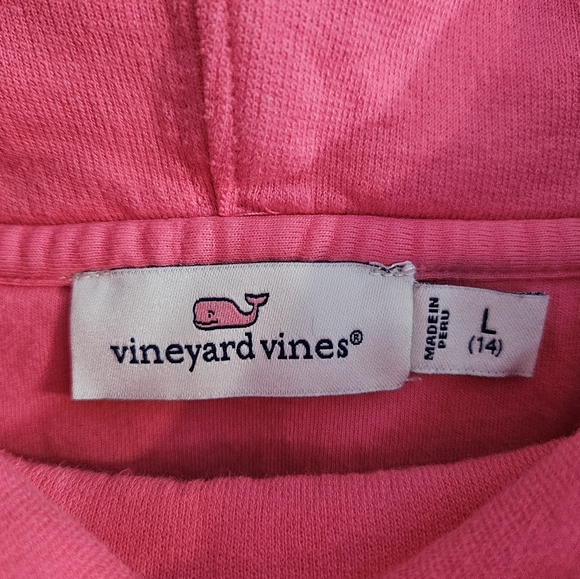 Girls Vineyard Vines Cowl Neck Sweatshirt, Large(14), Bright Pink - Picture 4 of 7